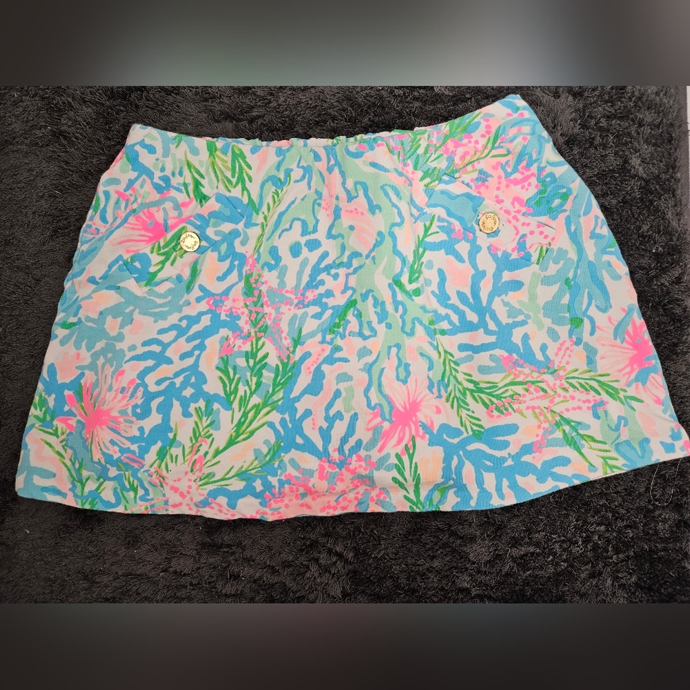 Lilly Pulitzer Pink and Blue Patterned Skort